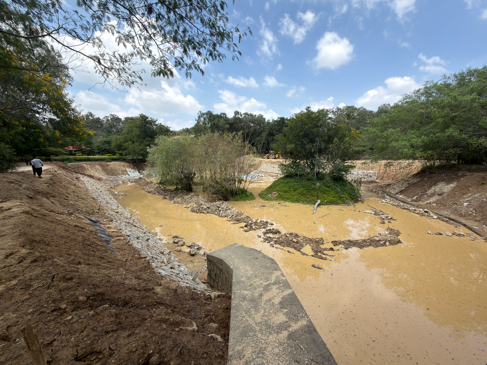 Bannerghatta Lake Rejuvenation — excavation and bund work in progress